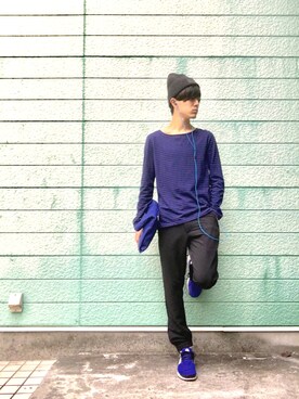 「HERE'S（HERE'S）のアイテム（バッグ）」を使った、RYONCHYさん（メンズ・169cm）の秋コーディネート