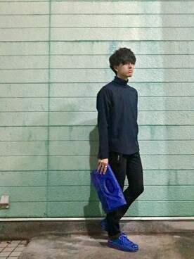 「HERE'S（HERE'S）のアイテム（バッグ）」を使った、RYONCHYさん（メンズ・169cm）の秋コーディネート