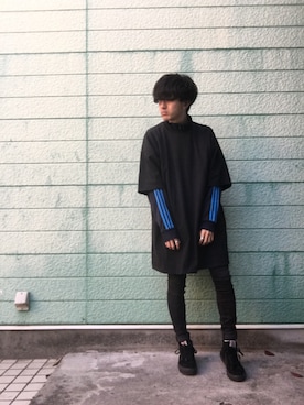 「アイテム（ジャージ）」を使った、RYONCHYさん（メンズ・169cm・20代）の冬コーディネート