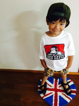 「BEN DAVIS（ベンデイビス）のアイテム（Tシャツ/カットソー）」を使った、daitomaanさん（キッズ・110cm）の秋コーディネート