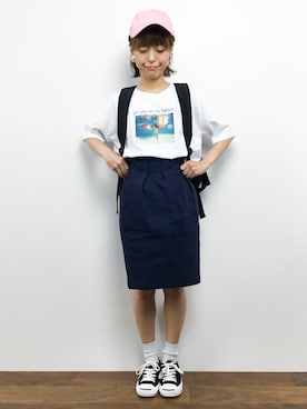 「CASPER JOHN（キャスパージョン）のアイテム」を使った、saya☺︎さん（レディース・149cm）の夏コーディネート
