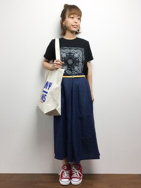 「CHIME（チャイム）のアイテム（パンツ）」を使った、saya☺︎さん（レディース・149cm）の夏コーディネート