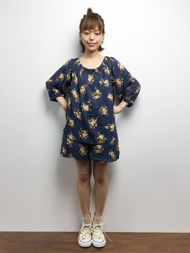 「MOUSSY（マウジー）のアイテム（つなぎ/オールインワン）」を使った、saya☺︎さん（レディース・149cm）の夏コーディネート