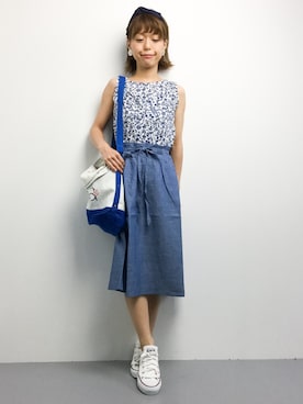 「チャイハネ（チャイハネ）のアイテム（バッグ）」を使った、saya☺︎さん（レディース・149cm）の夏コーディネート