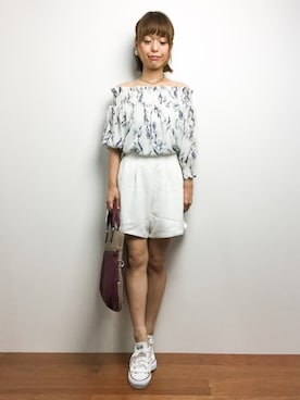 「cache cache（カシュ カシュ）のアイテム（バックパック/リュック）」を使った、saya☺︎さん（レディース・149cm）の夏コーディネート