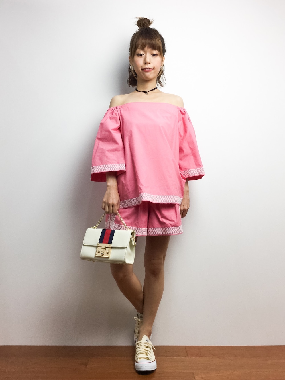 SNIDEL（スナイデル）の「オフショル刺繍セットアップ（ワンピース 