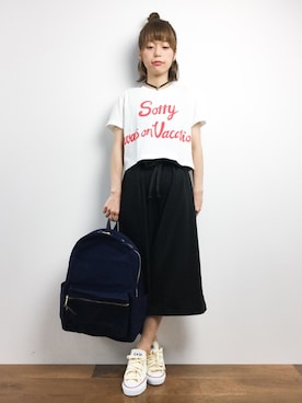 「ROXY（ロキシー）のアイテム（パンツ）」を使った、saya☺︎さん（レディース・149cm）の夏コーディネート