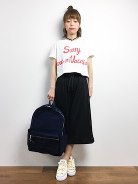 saya☺︎さんの「LIANCA / canvas backpack（L）(キャンバスバックパック)」を使ったコーディネート