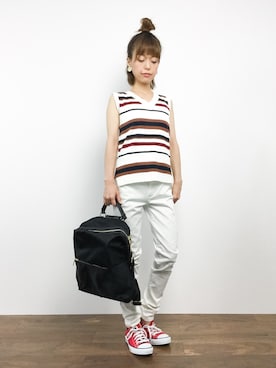 「Settimissimo（セッティミッシモ）のアイテム（バックパック/リュック）」を使った、saya☺︎さん（レディース・149cm）の夏コーディネート