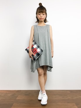 「ｱﾅｯﾌﾟ」｜「アイテム（ワンピース/ドレス）」を使った、saya☺︎さん（レディース・149cm）の夏コーディネート