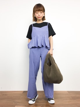 「Another Edition」｜「アイテム（つなぎ/オールインワン）」を使った、saya☺︎さん（レディース・149cm）の夏コーディネート