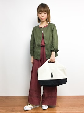 「Rewde（ルゥデ）のアイテム（ブルゾン）」を使った、saya☺︎さん（レディース・149cm）の秋コーディネート