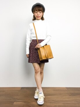 「LE JUN（ルジュン）のアイテム（ショルダーバッグ）」を使った、saya☺︎さん（レディース・149cm）の秋コーディネート