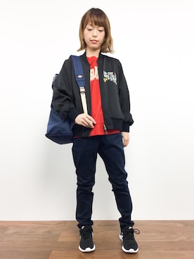 「Another Edition（アナザーエディション）のアイテム（ブルゾン）」を使った、saya☺︎さん（レディース・149cm）の秋コーディネート