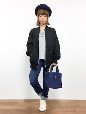 「AVAN LILY（アヴァンリリィ）のアイテム（ジャケット/アウター）」を使った、saya☺︎さん（レディース・149cm）の秋コーディネート