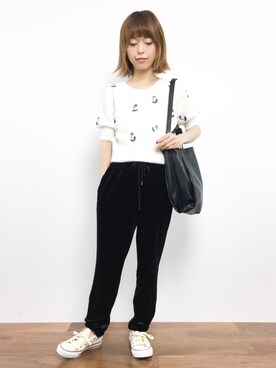「STRAWBERRY-FIELDS（ストロベリーフィールズ）のアイテム（パンツ）」を使った、saya☺︎さん（レディース・149cm）の秋コーディネート
