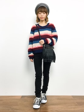 「rps（アールピーエス）のアイテム（ハンドバッグ）」を使った、saya☺︎さん（レディース・149cm）の秋コーディネート