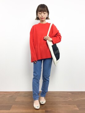 「デニムレギンス」｜「アイテム（パンツ）」を使った、saya☺︎さん（レディース・149cm）の秋コーディネート