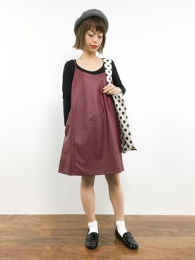 「スティーブンアラン」｜「アイテム（ワンピース/ドレス）」を使った、saya☺︎さん（レディース・149cm）の秋コーディネート