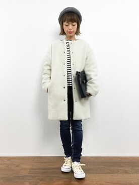 「Another Edition（アナザーエディション）のアイテム（ブルゾン）」を使った、saya☺︎さん（レディース・149cm）の秋コーディネート