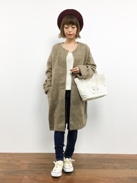 「Another Edition（アナザーエディション）のアイテム（その他アウター）」を使った、saya☺︎さん（レディース・149cm）の秋コーディネート