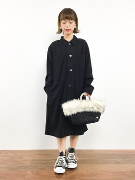 「RNA」｜「アイテム（シャツワンピース）」を使った、saya☺︎さん（レディース・149cm）の秋コーディネート