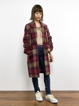 「ダズリン」｜「アイテム（チェスターコート）」を使った、saya☺︎さん（レディース・149cm）の秋コーディネート