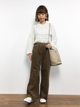 「MuseR（ミュザー）のアイテム」を使った、saya☺︎さん（レディース・149cm）の秋コーディネート