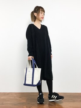 DouDou（ドゥドゥ）の「アンゴラ切り替えニットワンピース