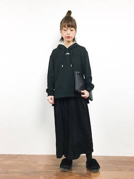 「リエディ」｜「アイテム（パーカー）」を使った、saya☺︎さん（レディース・149cm）の秋コーディネート