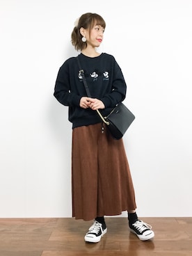 「AS KNOW AS PINKY（アズノゥアズピンキー）のアイテム（スウェット）」を使った、saya☺︎さん（レディース・149cm）の秋コーディネート