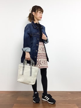 「ダズリン」｜「アイテム（デニムジャケット）」を使った、saya☺︎さん（レディース・149cm）の秋コーディネート