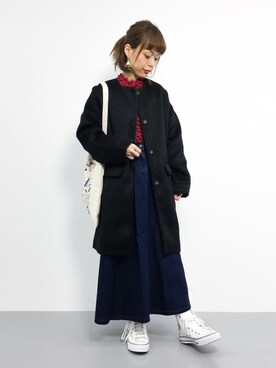 「KOBE LETTUCE（コウベレタス）のアイテム（その他アウター）」を使った、saya☺︎さん（レディース・149cm）の冬コーディネート