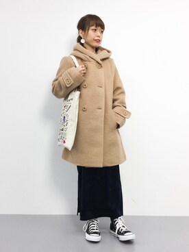 「HusHusH（ハッシュアッシュ）のアイテム（その他アウター）」を使った、saya☺︎さん（レディース・149cm）の冬コーディネート