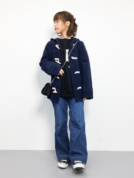 「WEGO（ウィゴー）のアイテム（ダッフルコート）」を使った、saya☺︎さん（レディース・149cm）の冬コーディネート