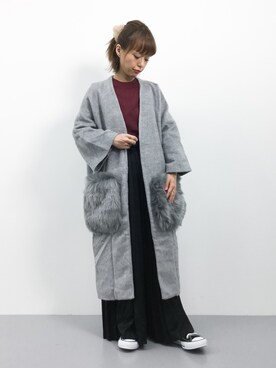 「titivate（ティティベイト）のアイテム（その他アウター）」を使った、saya☺︎さん（レディース・149cm）の冬コーディネート