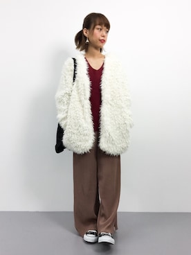 「ANAP（アナップ）のアイテム（その他アウター）」を使った、saya☺︎さん（レディース・149cm）の冬コーディネート
