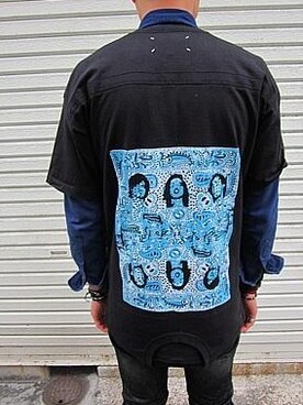 「MARTIN MARGIELA（マルタンマルジェラ）のアイテム（Tシャツ/カットソー、ブラック系）」を使った、shooさん（メンズ・178cm）の春コーディネート