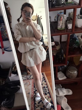 「アイテム（シャツワンピース）」を使った、_xv3ron1kax_さん（レディース・157cm・20代）の春コーディネート