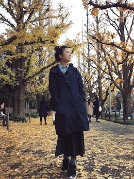 「LOWRYS FARM（ローリーズファーム）のアイテム（ジャケット/アウター、ブルー系）」を使った、ABoo さん（レディース・155cm）の冬コーディネート
