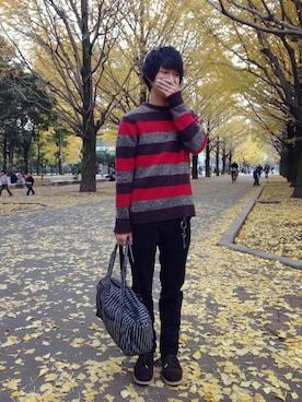 「MK MICHEL KLEIN（エムケーミッシェルクラン）のアイテム（トップス）」を使った、hi-sa*さん（メンズ・166cm）の秋コーディネート