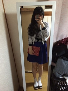 「MARC JACOBS（マークジェイコブス）のアイテム（クラッチバッグ）」を使った、ma_mayukoさん（レディース・169cm）の春コーディネート