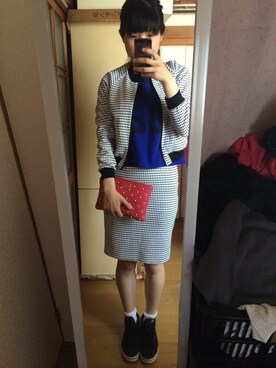 「MARC JACOBS（マークジェイコブス）のアイテム（クラッチバッグ）」を使った、ma_mayukoさん（レディース・169cm）の春コーディネート