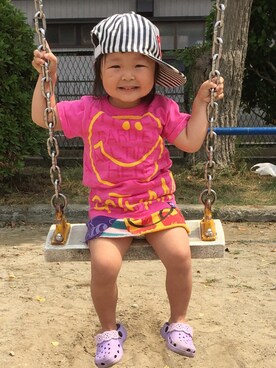 「JAM（ジャム）のアイテム（キャップ）」を使った、AIKOさん（キッズ・90cm）の夏コーディネート