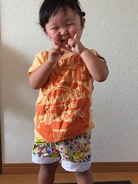 「GOTHAM（ゴッサム）のアイテム（パンツ）」を使った、AIKOさん（キッズ・90cm）の夏コーディネート