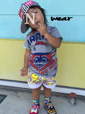 「GOTHAM（ゴッサム）のアイテム（パンツ）」を使った、AIKOさん（キッズ・90cm）の秋コーディネート