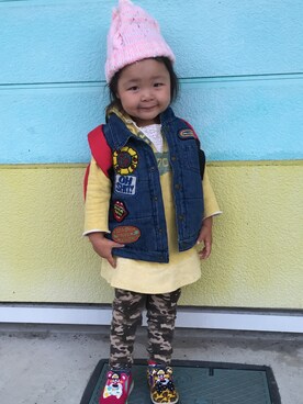 「JAM（ジャム）のアイテム（シューズ）」を使った、AIKOさん（キッズ・90cm）の秋コーディネート