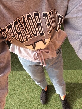 「古着のアイテム（Tシャツ/カットソー、グレー系）」を使った、sako9さん（レディース・165cm）の秋コーディネート