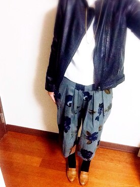 「JOURNAL STANDARD relume（ジャーナルスタンダード　レリューム）のアイテム（ライダースジャケット）」を使った、a*さん（レディース・161cm）の春コーディネート