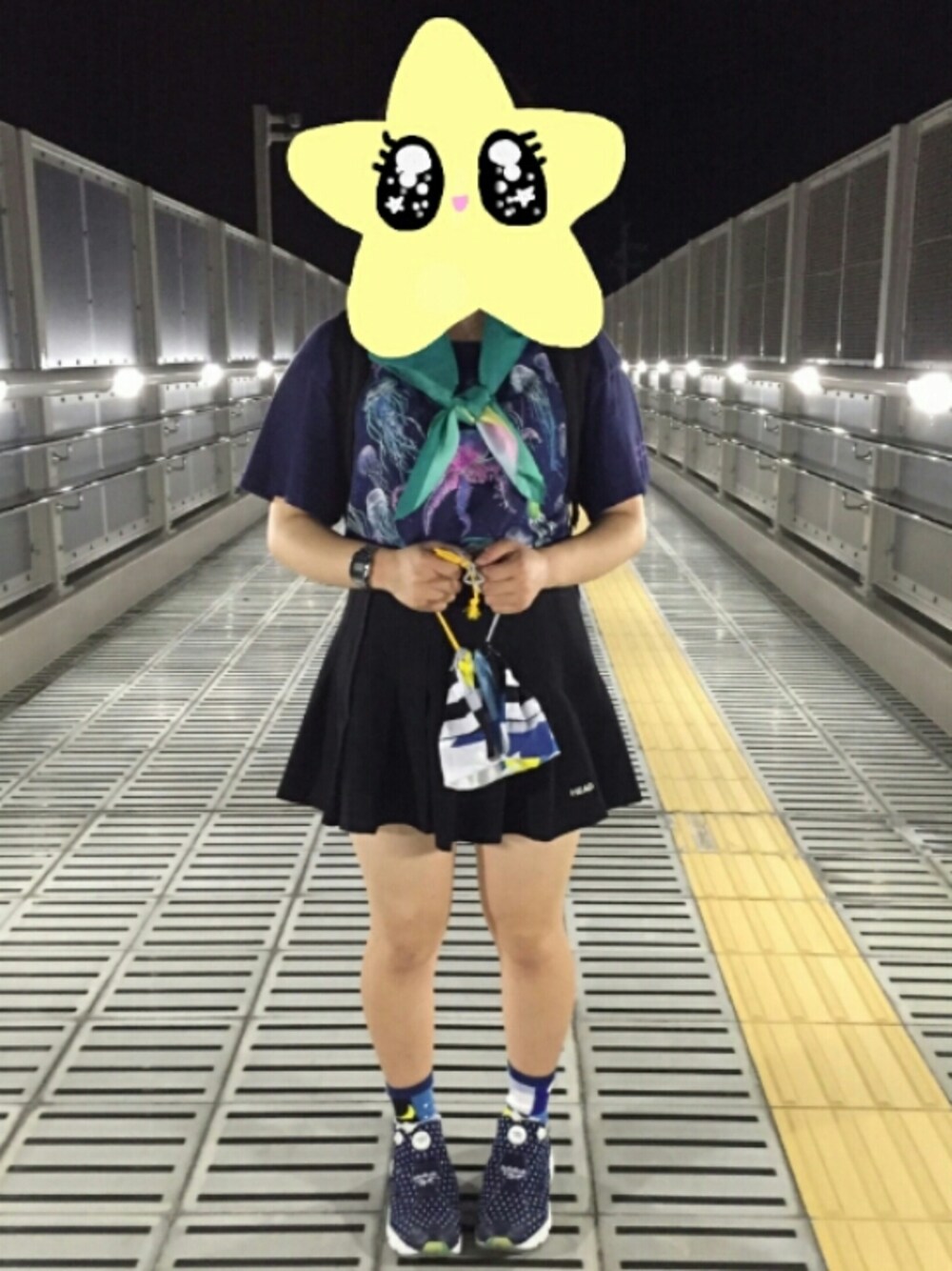 「くらげ、古着、SOU・SOU」｜「repock make recommendのアイテム（ファッション雑貨、グリーン系）」を使った、M・Yさん（レディース・148cm）の夏コーディネートの1枚目の写真